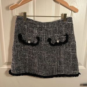 Black skirt with faux pearls